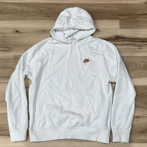 Nike White Gold Swoosh Pullover Hoodie Women’s Small - Picture 1 of 3